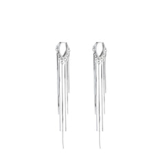 Women's Long Chain Earrings Handcrafted 925 Sterling Silver
