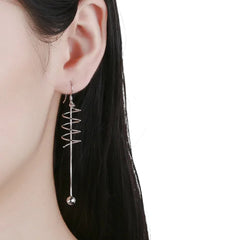 Women's Long Chain Earrings Handcrafted 925 Sterling Silver