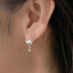 Women's Lotus Flower Earrings Handcrafted 999 Fine Silver