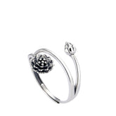 Women's Lotus Flower Ring Handcrafted 925 Sterling Silver