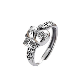 Women's Lucky Cat Ring Handcrafted 925 Sterling Silver