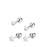 Women's Mini Star-Shaped Earrings Handcrafted 925 Sterling Silver