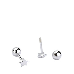 Women's Mini Star-Shaped Earrings Handcrafted 925 Sterling Silver