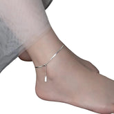 Women's Noodle-Style Anklet Handcrafted 925 Sterling Silver
