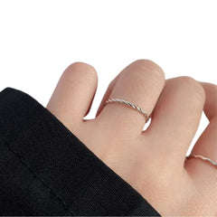Women's Ring with C-shaped Handcrafted 925 Sterling Silver