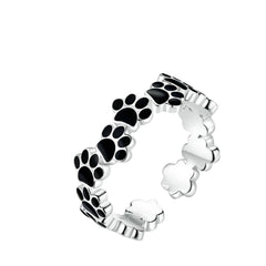 Women's Ring with Pet Paw Design Handcrafted 925 Sterling Silver