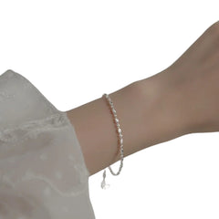 Women's Round Bean Bead Bracelet Handcrafted 925 Sterling Silver