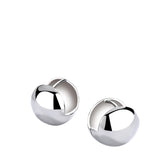 Women's Round Earrings Handcrafted 925 Sterling Silver