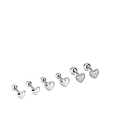 Women's Small Heart Earrings Handcrafted 925 Sterling Silver