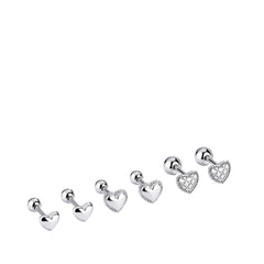 Women's Small Heart Earrings Handcrafted 925 Sterling Silver