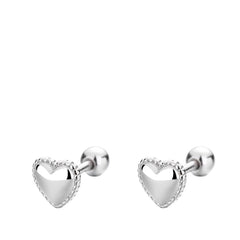 Women's Small Heart Earrings Handcrafted 925 Sterling Silver