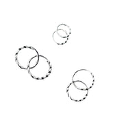 Women's Twisted Chain Earrings Handcrafted 925 Sterling Silver