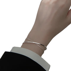 Women's Two-Layer Bracelet Handcrafted 925 Sterling Silver