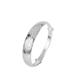 Women's Wide Bracelet Handcrafted 999 Fine Silver