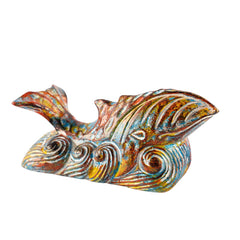 Wooden Whale Riding The Waves