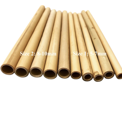 Combo Of 10 Bamboo Straws + 1 Cleaning Brush
