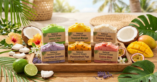 Tropical Coconut Soap Collection: Summer Skincare & Natural Relaxation