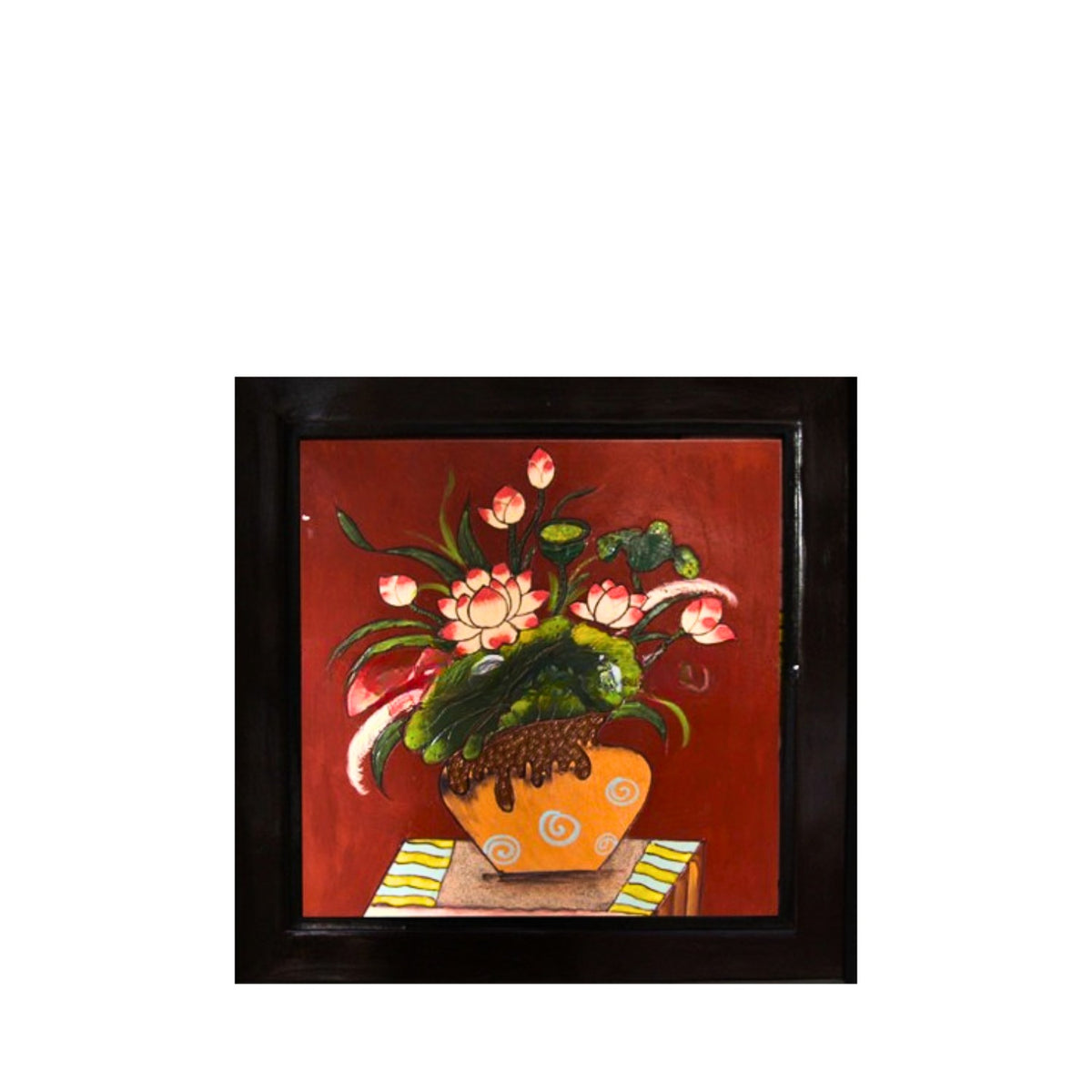 Handcrafted Ceramic Paintings With Flower Vase Pattern 3