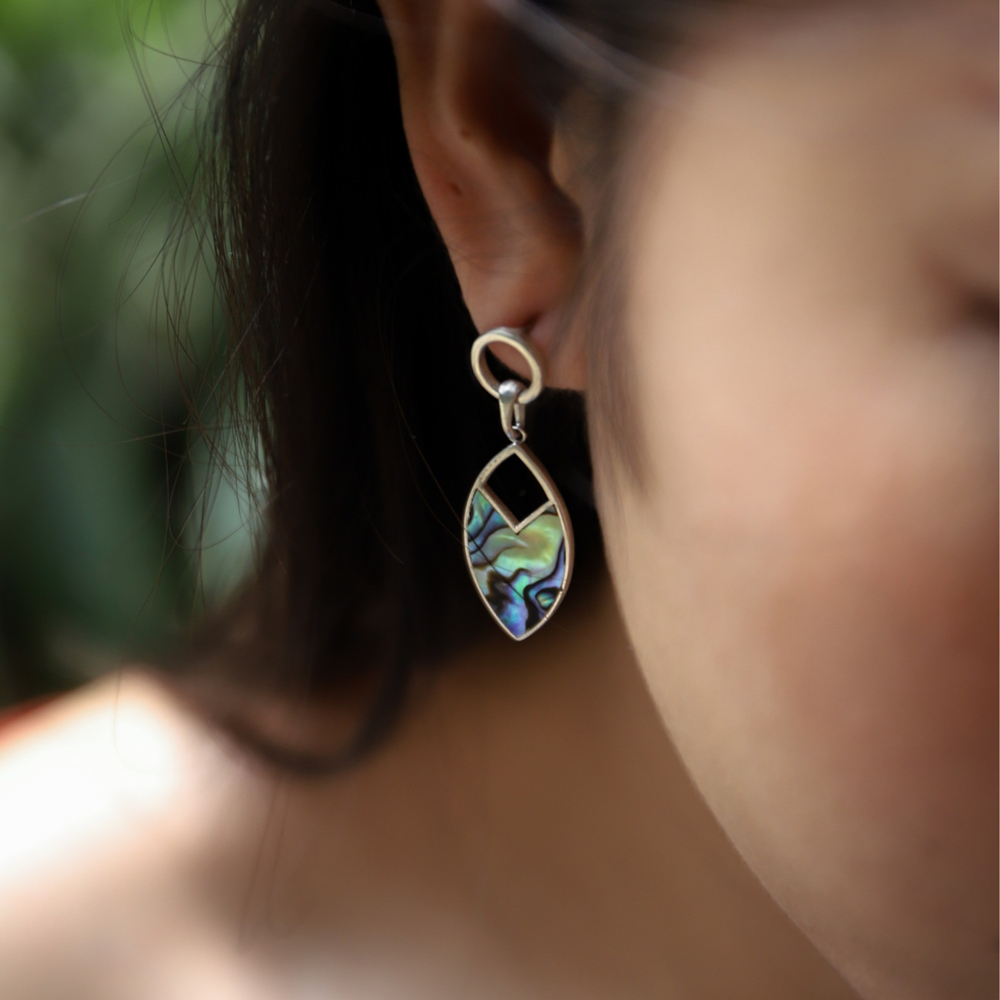 Abalone Leaf Earrings 1