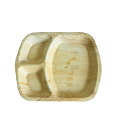 Areca Palm Leaf 3-Compartment Rice Plate