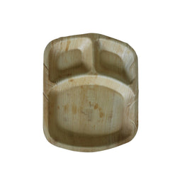 Areca Palm Leaf 3-Compartment Rice Plate