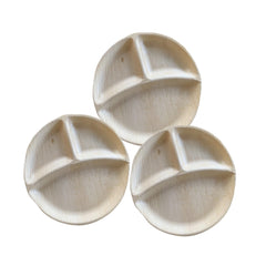 Areca Palm Leaf 3-Compartment Tray