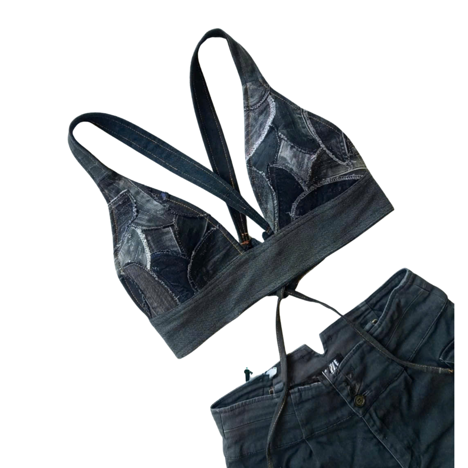 Handmade Upcycled Denim Beach Bra