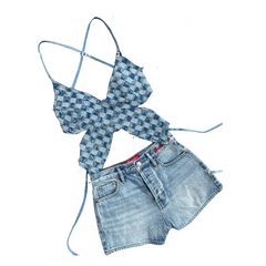 Handmade Upcycled Denim Beach Wear 1