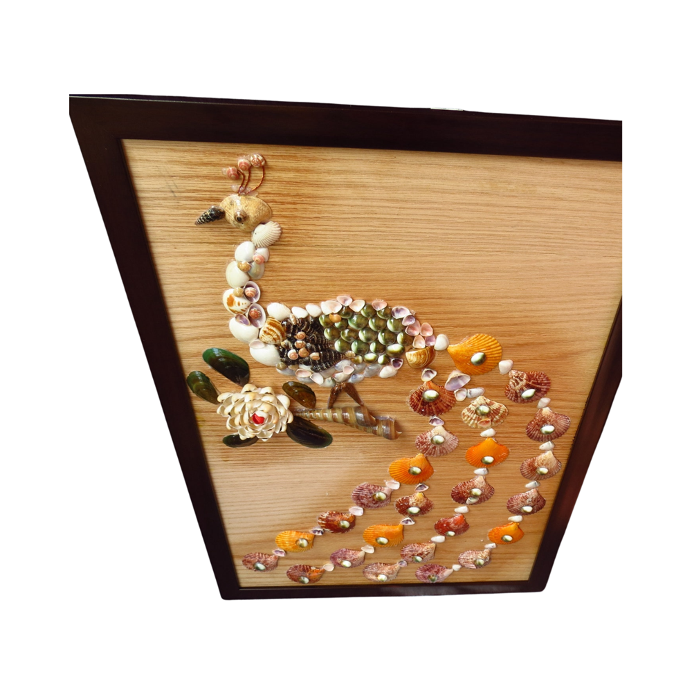 Beautiful Peacock Seashell Painting 1