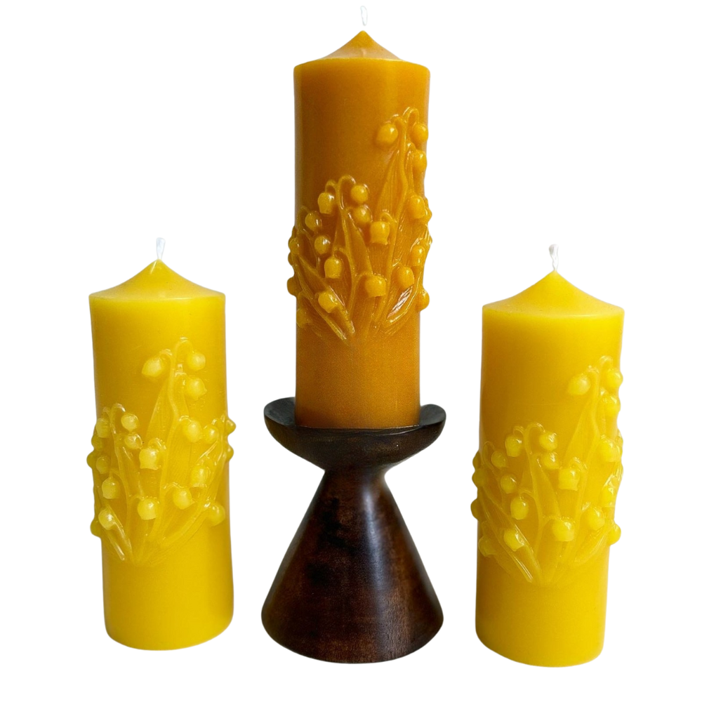 Beeswax Flower Pillar Candle