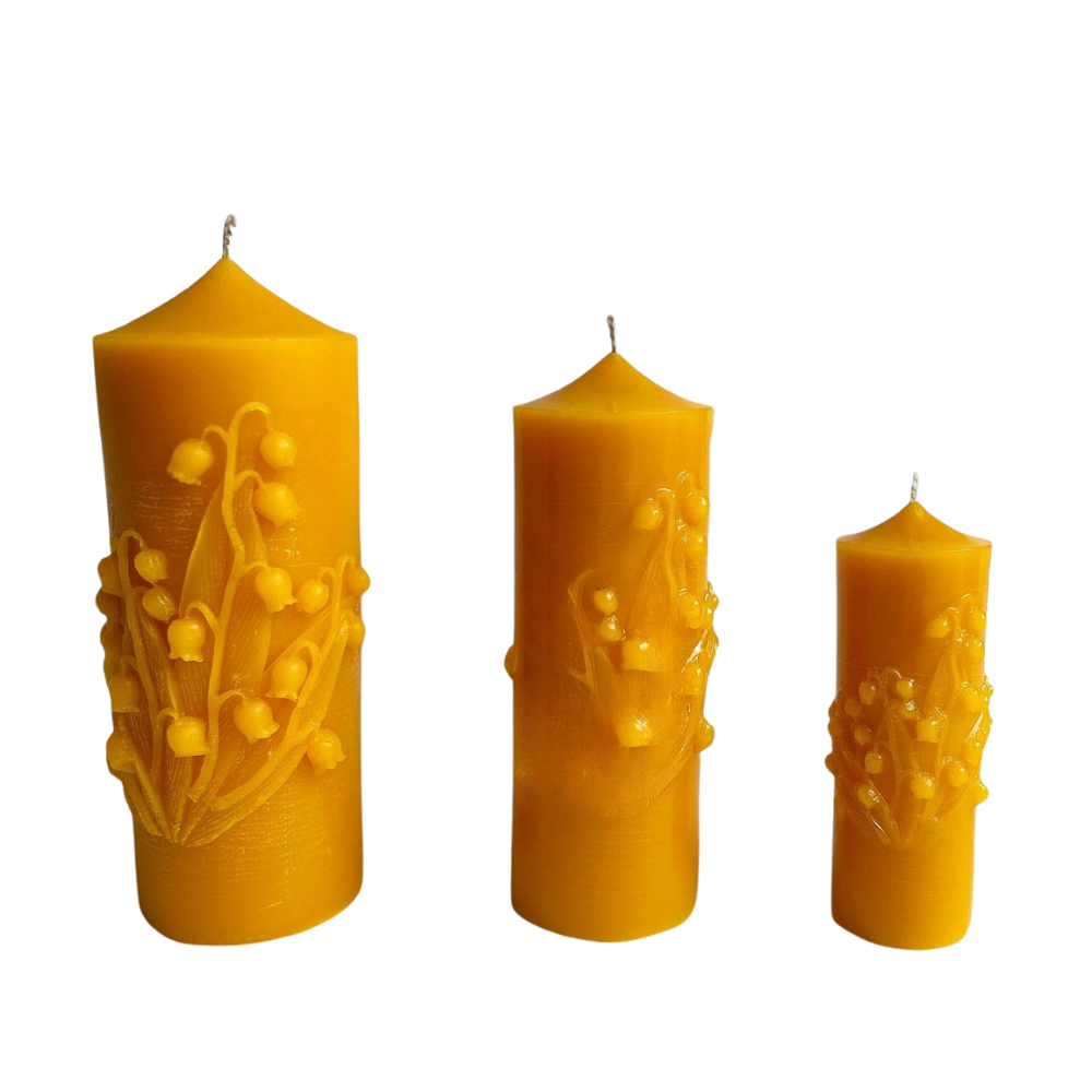 Beeswax Flower Pillar Candle