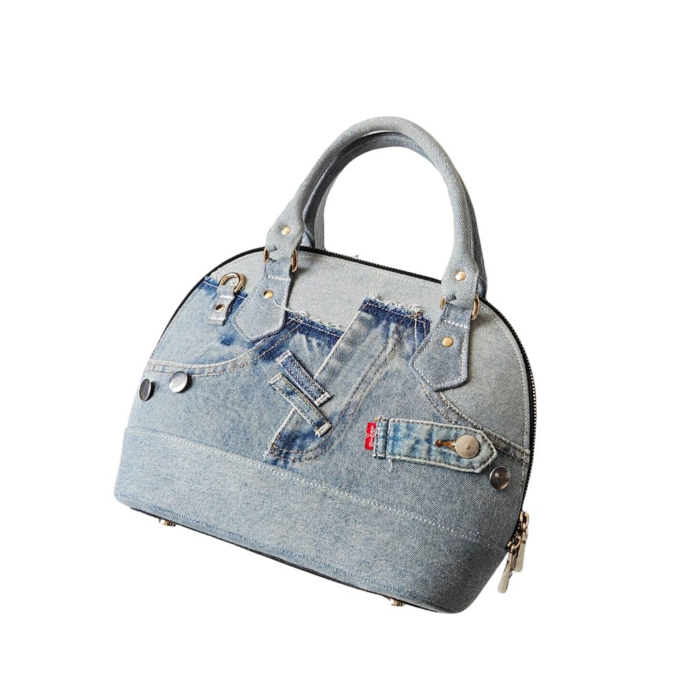 Handmade Upcycled Denim Big Mussel Bag 2