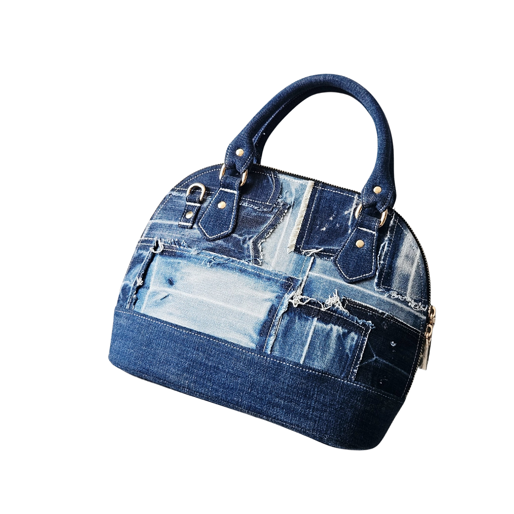 Handmade Upcycled Denim Big Mussel Bag 1