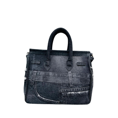 Handmade Upcycled Denim Birkin Bag