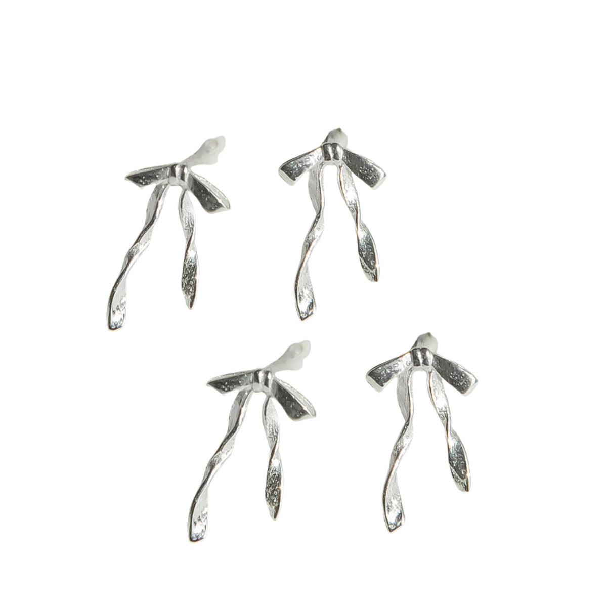 Bow-Shaped Earrings For Women Handcrafted 925 Sterling Silver