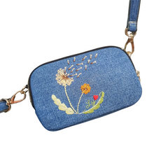 Handmade Upcycled Denim Box Crossbody Bag