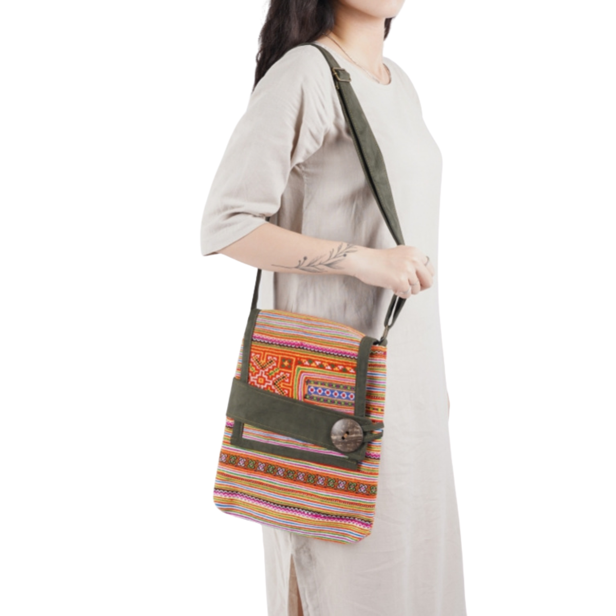 Hand-Woven Brocade Crossbody Bag
