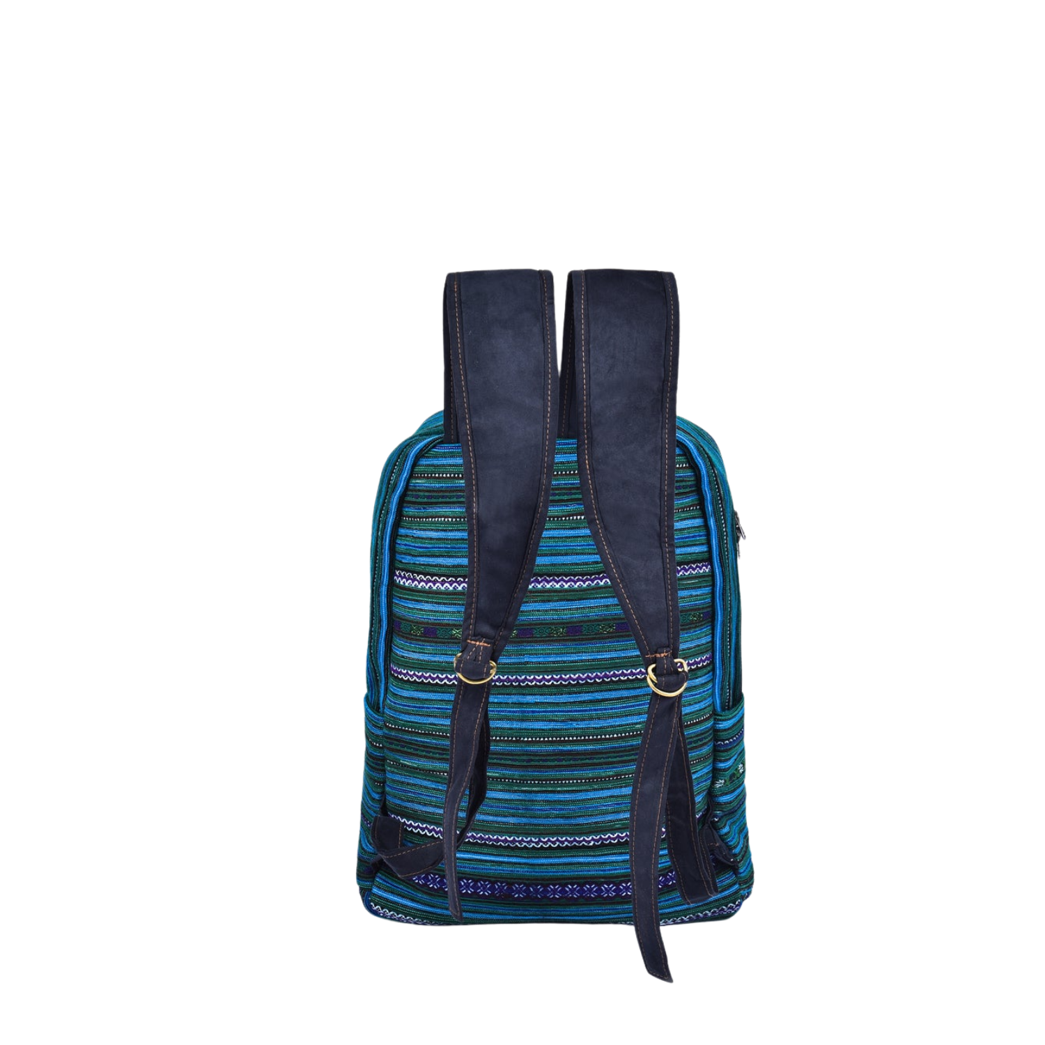 Hand-woven Brocade Backpack With 1 Zipper Along The Body