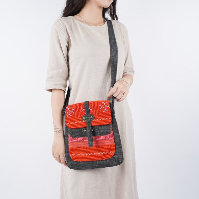 Hand-Woven Brocade Crossbody Bag