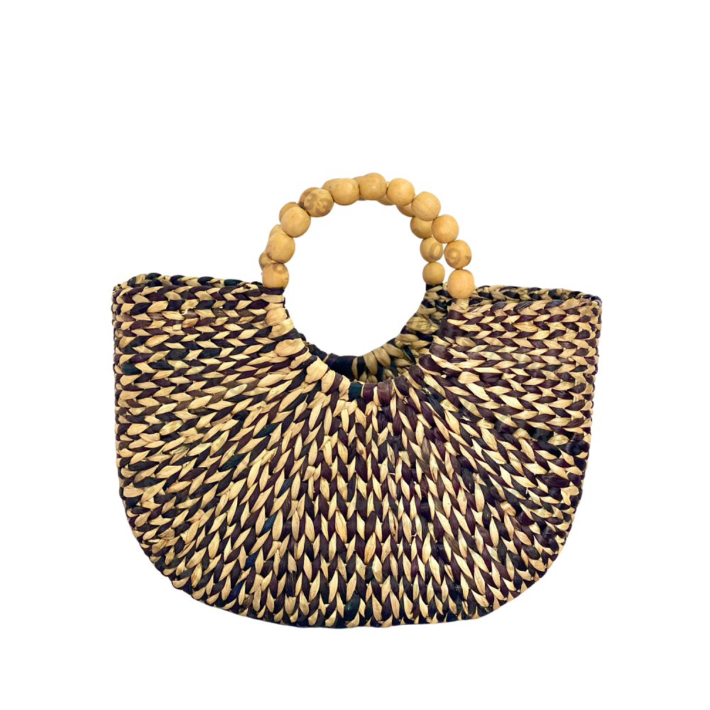 Brown Mixed Water Hyacinth Bag