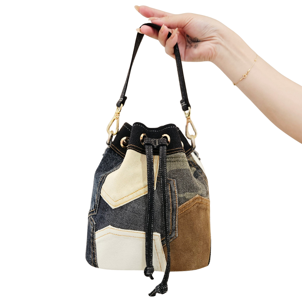 Handmade Upcycled Denim Bucket bag