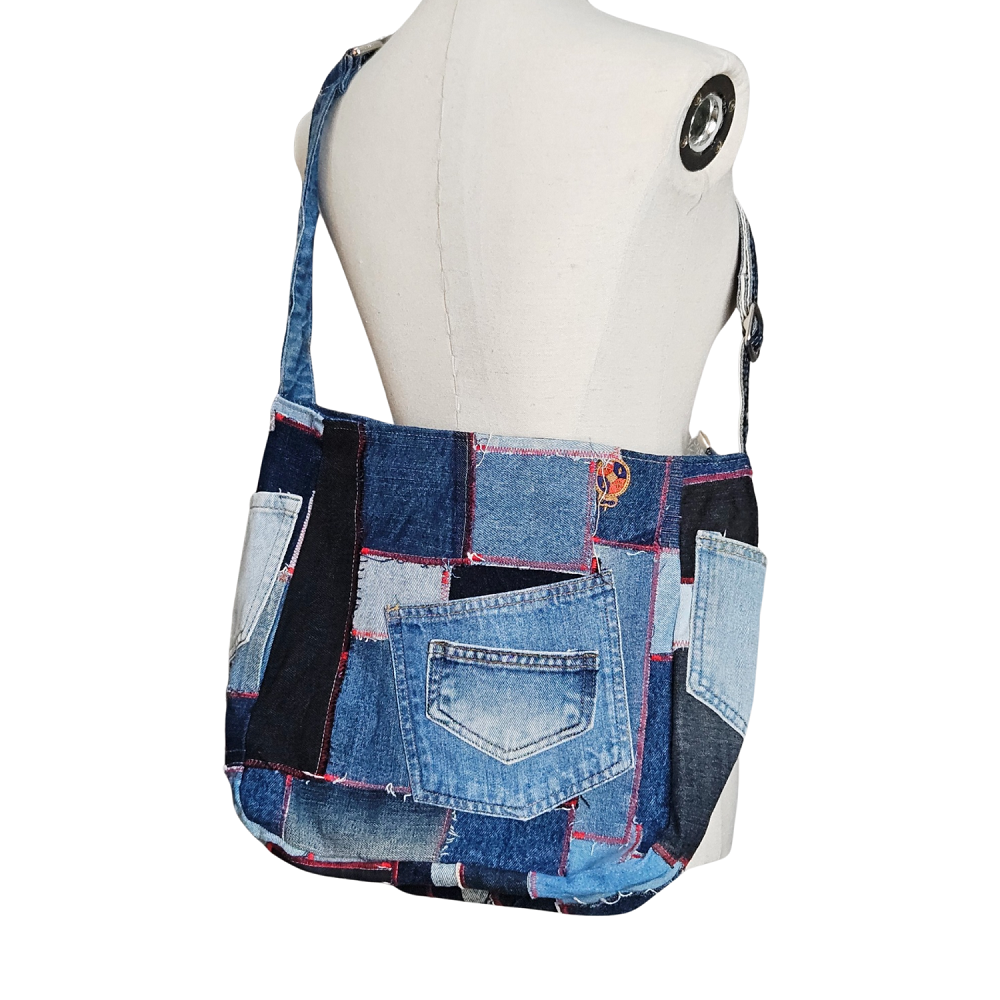 Handmade Upcycled Denim CATA Bag 1