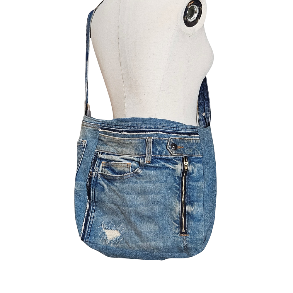 Handmade Upcycled Denim CATA Bag 1