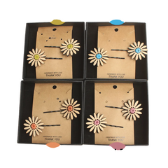 Chrysanthemum Coconut Hair Clips (1 Pair)