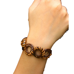 Coconut Chain Bracelet With Wax Strap