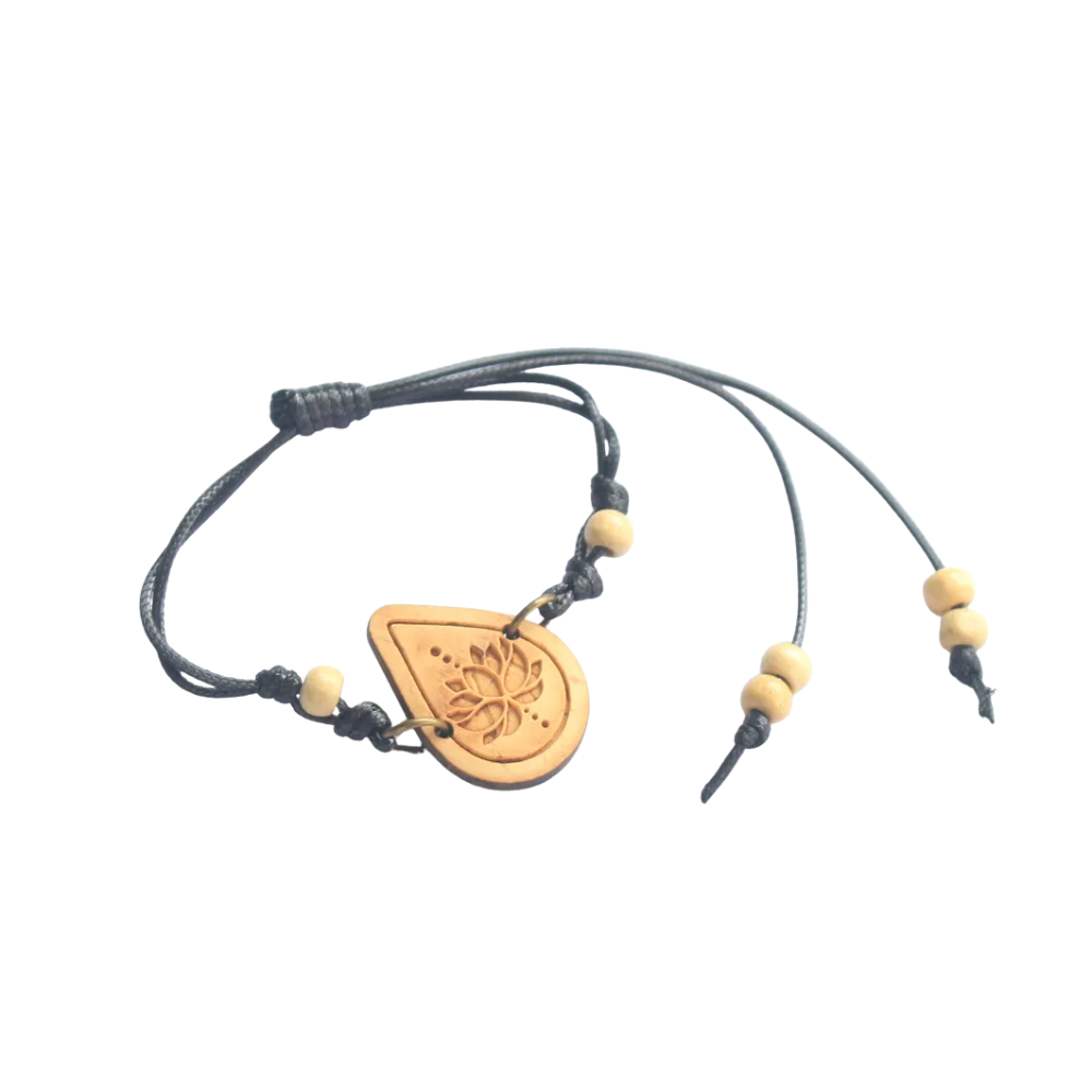 Coconut Drop Bracelet With Lotus Pattern