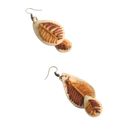Coconut Leaf Earrings With Embroidery