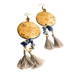 Coconut Earrings With Small Flower Model With Stones And Fragrances