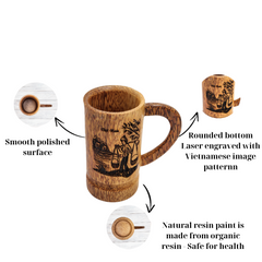 Carved Coconut Wood Cup