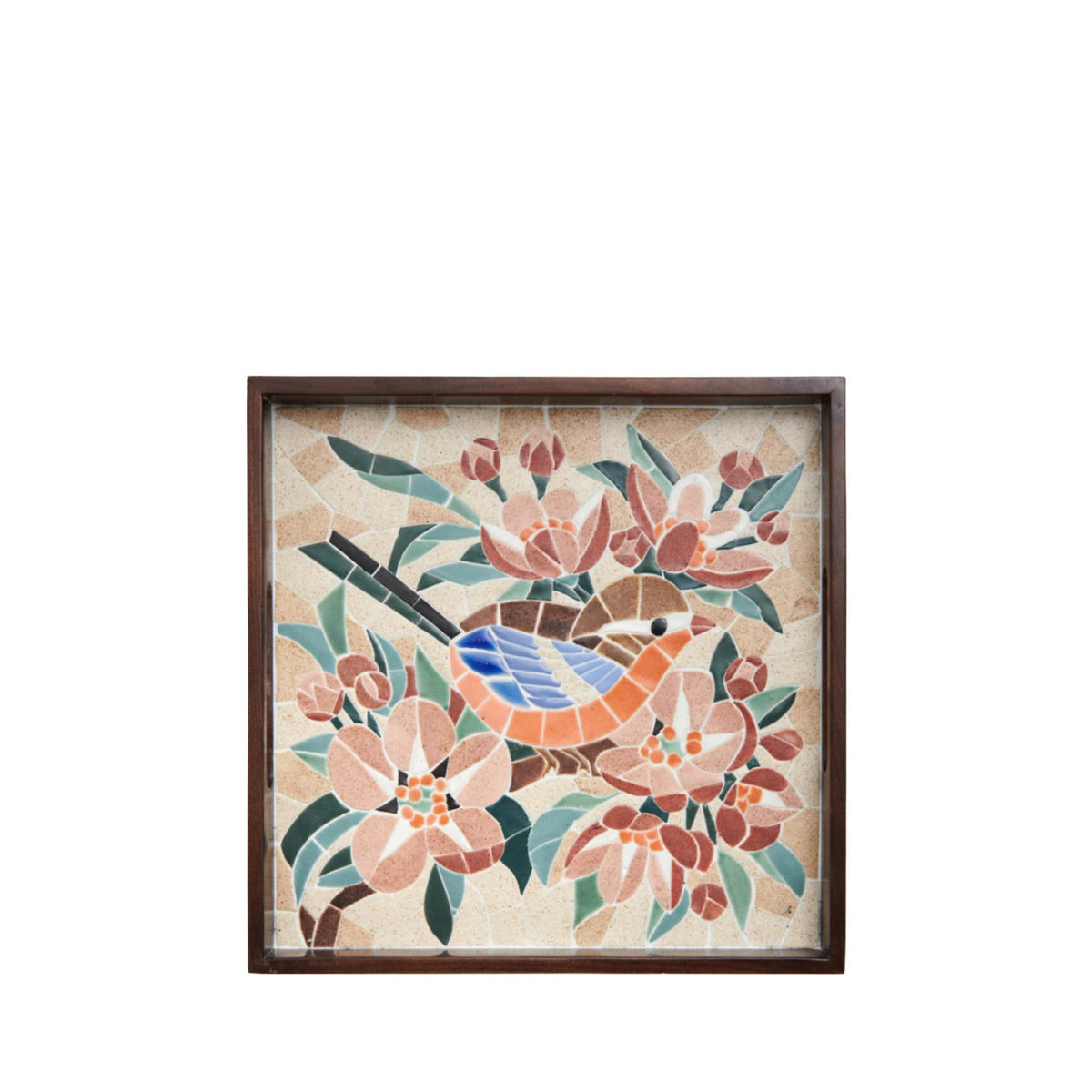 Ceramic Tea Tray With Nightingale Pattern